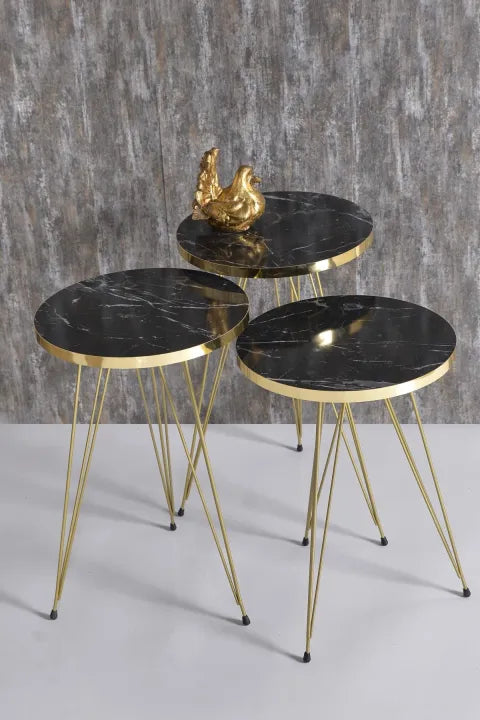 Set of 3 Round Side Coffee Tables