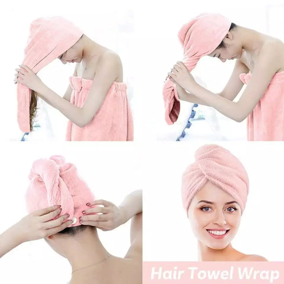 Microfiber Magic Hair Drying Towel for Women ( 2 pieces )