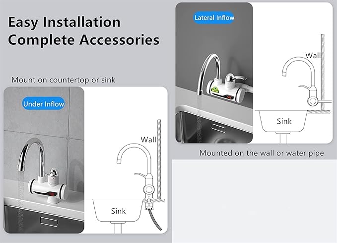 Instant 360° Electric Water Heating Tap for Kitchens and Bathrooms