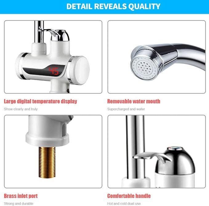 Instant 360° Electric Water Heating Tap for Kitchens and Bathrooms