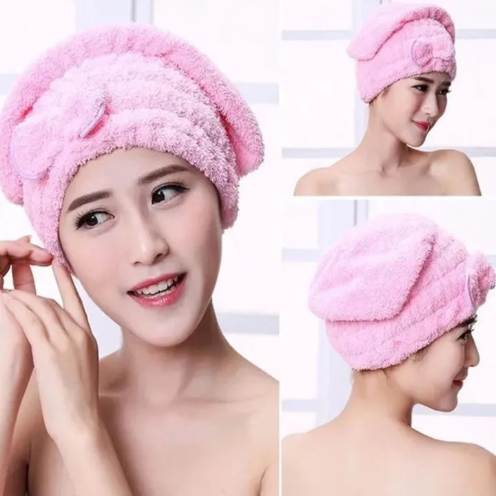 Microfibre Quick Hair Drying Cap (Random Color)