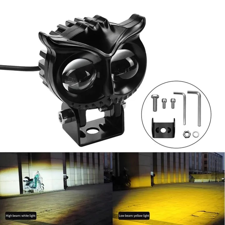 Owl Shape Fog Yellow-white & Flash Light Low & High Beam 9v-60v 40w