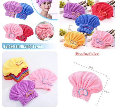 Microfibre Quick Hair Drying Cap (Random Color)