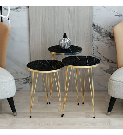 Set of 3 Round Side Coffee Tables